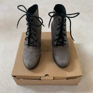 Zara Grey Platform Boots
